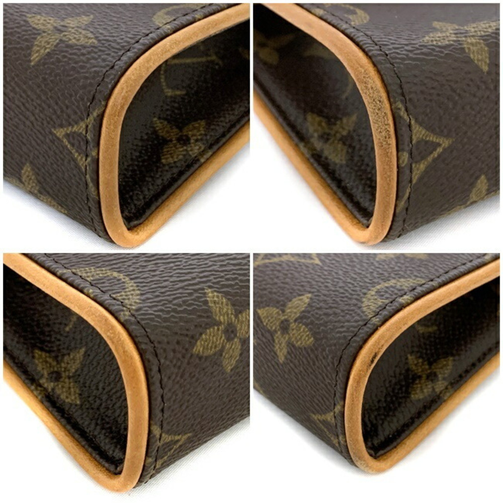 Louis Vuitton Belt Bag Pochette Florentine Monogram M51855 Waist Pouch S Size Tanned Leather FL0043 f-11883 LOUIS VUITTON Flap Women's Brown LV f-11833