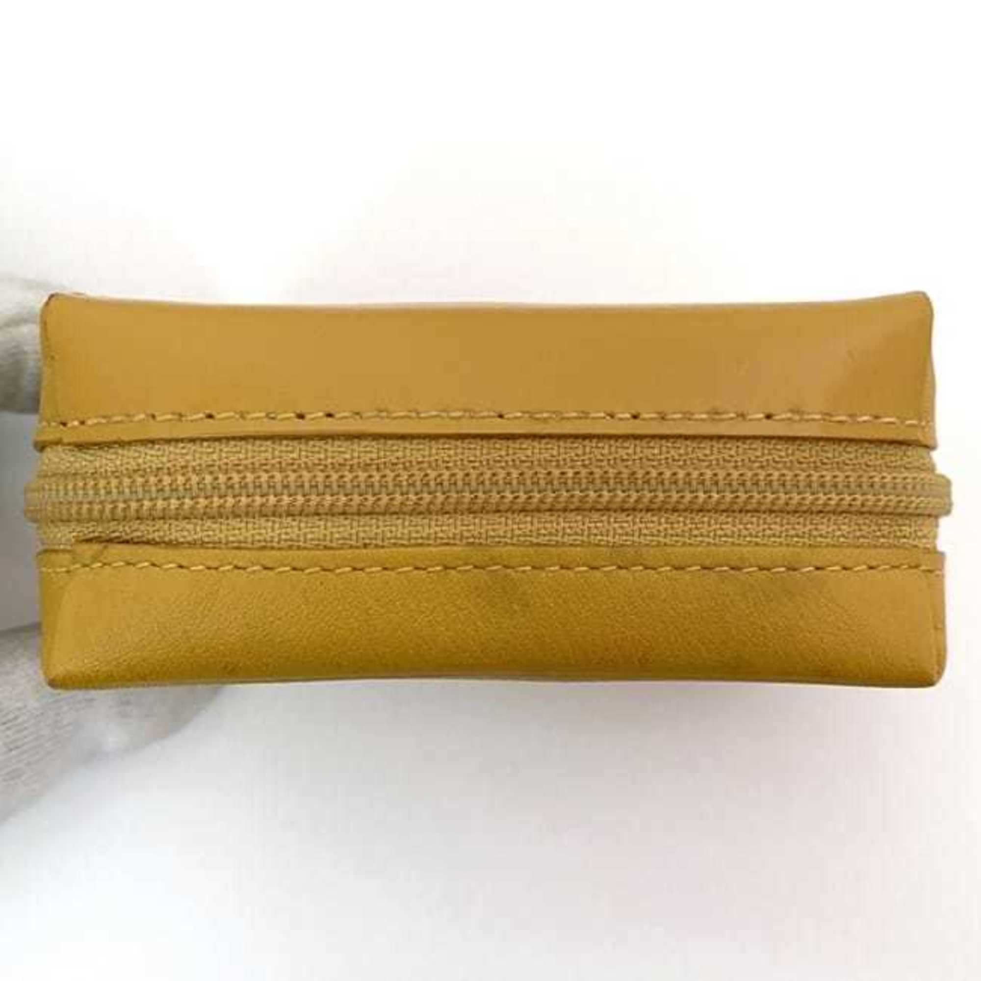 LOEWE coin case ec-21347 yellow leather L23 purse ladies compact coins