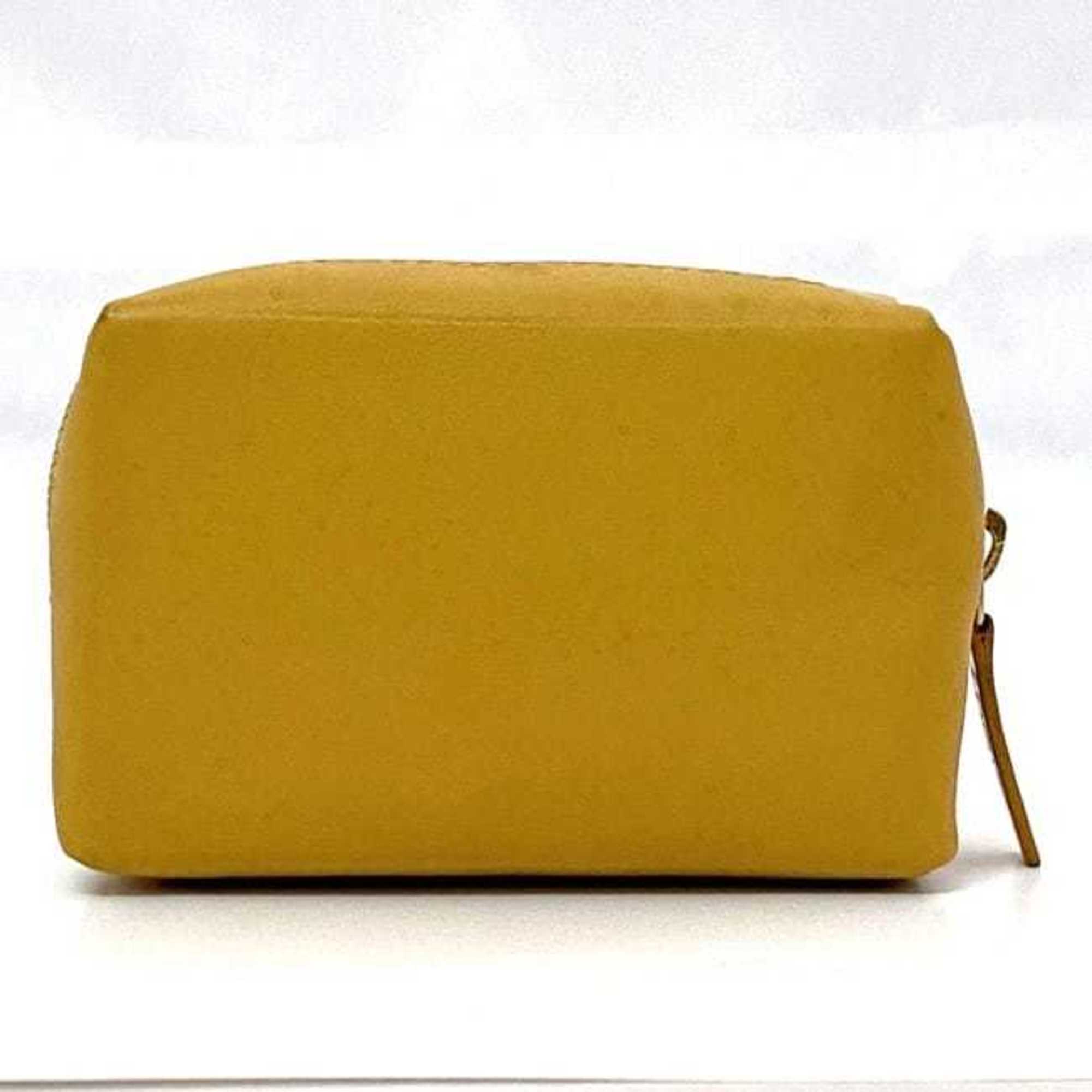 LOEWE coin case ec-21347 yellow leather L23 purse ladies compact coins