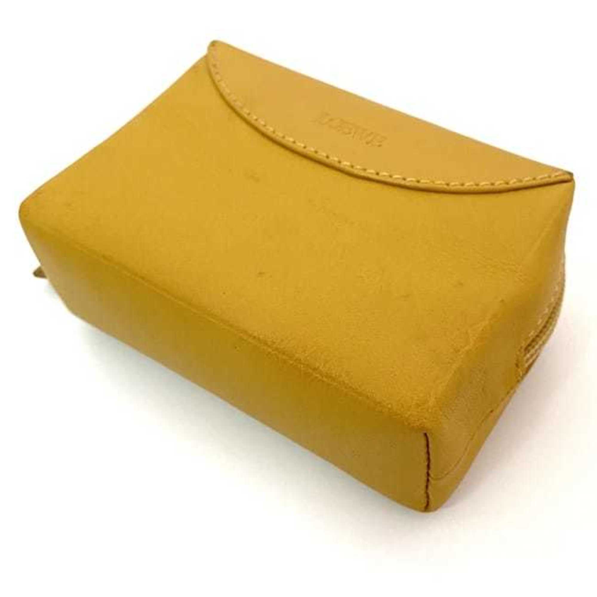 LOEWE coin case ec-21347 yellow leather L23 purse ladies compact coins