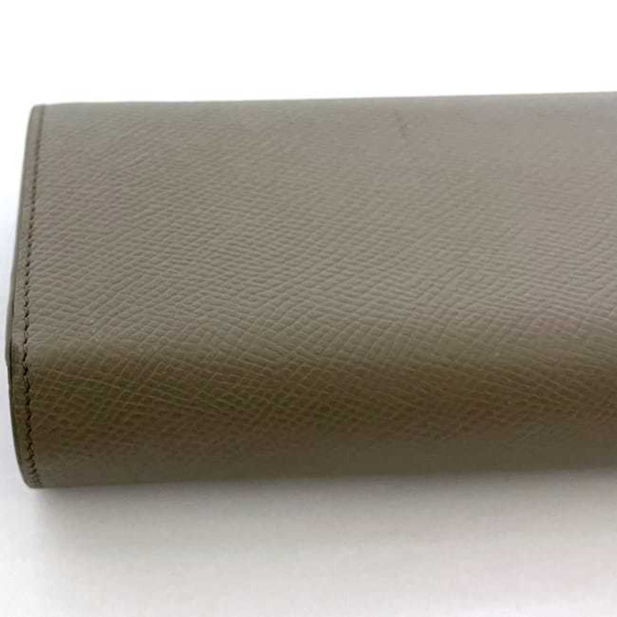 Celine Bi-fold Long Wallet Large Flap ec-21398 Gray Greige 10B563BEL.10BL Leather CELINE Grain Women's