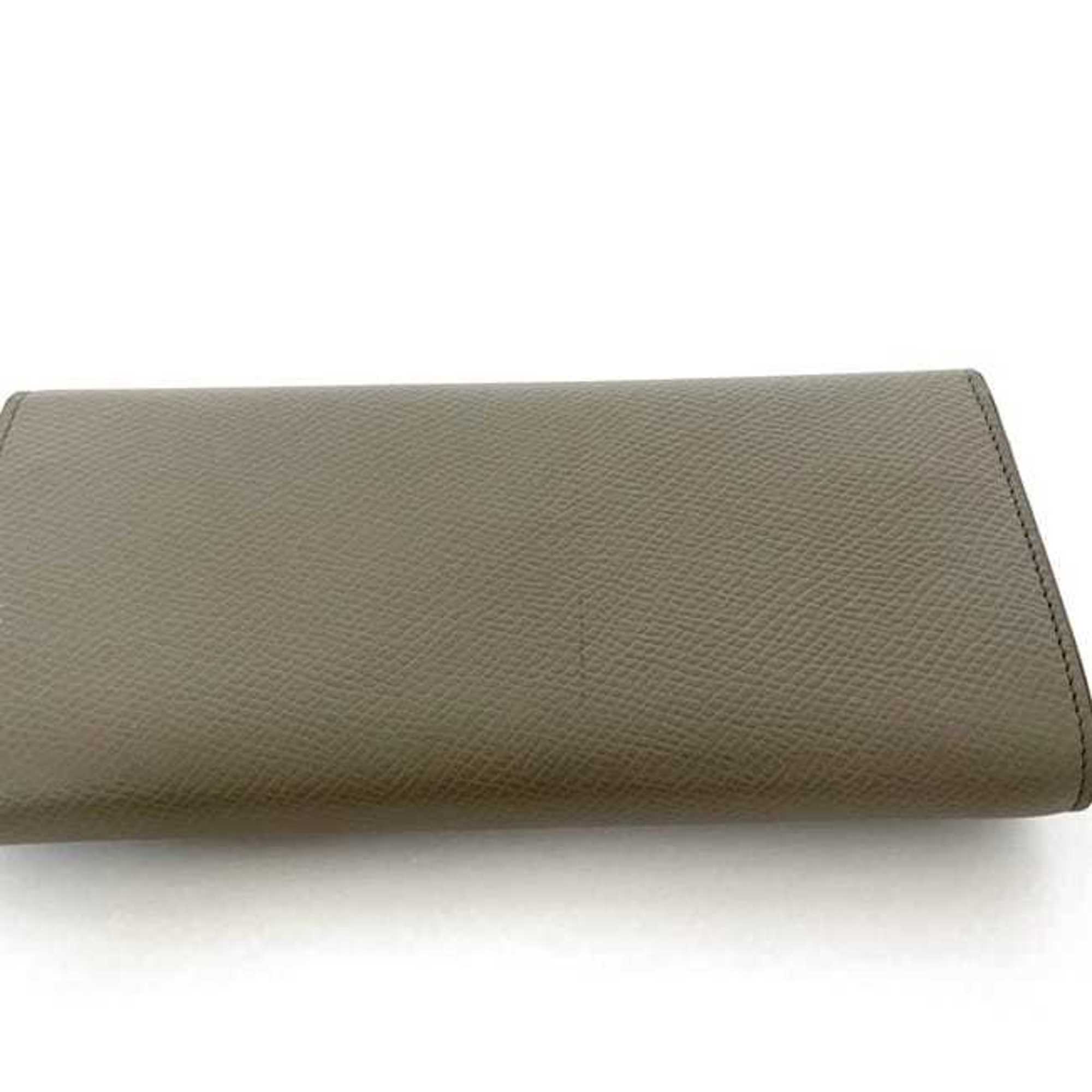 Celine Bi-fold Long Wallet Large Flap ec-21398 Gray Greige 10B563BEL.10BL Leather CELINE Grain Women's