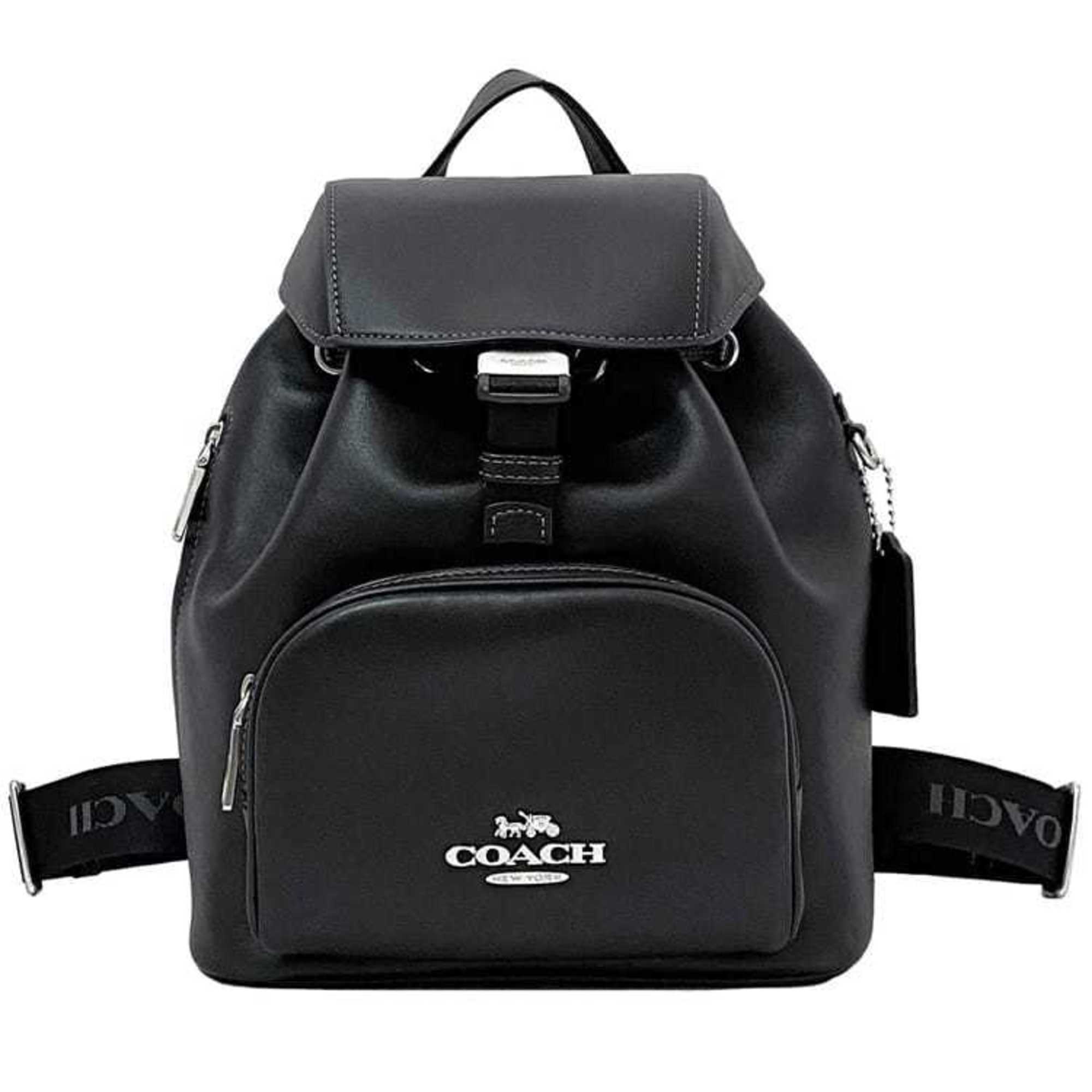 Coach backpack f-21441 black CR100 leather COACH flap ladies