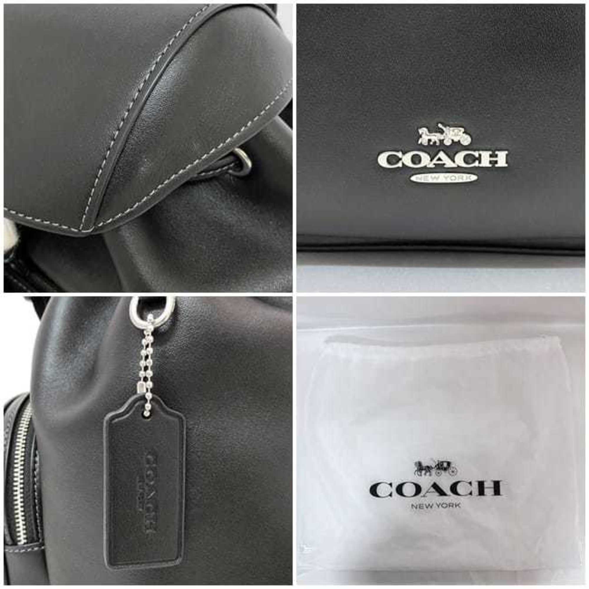 Coach backpack f-21441 black CR100 leather COACH flap ladies