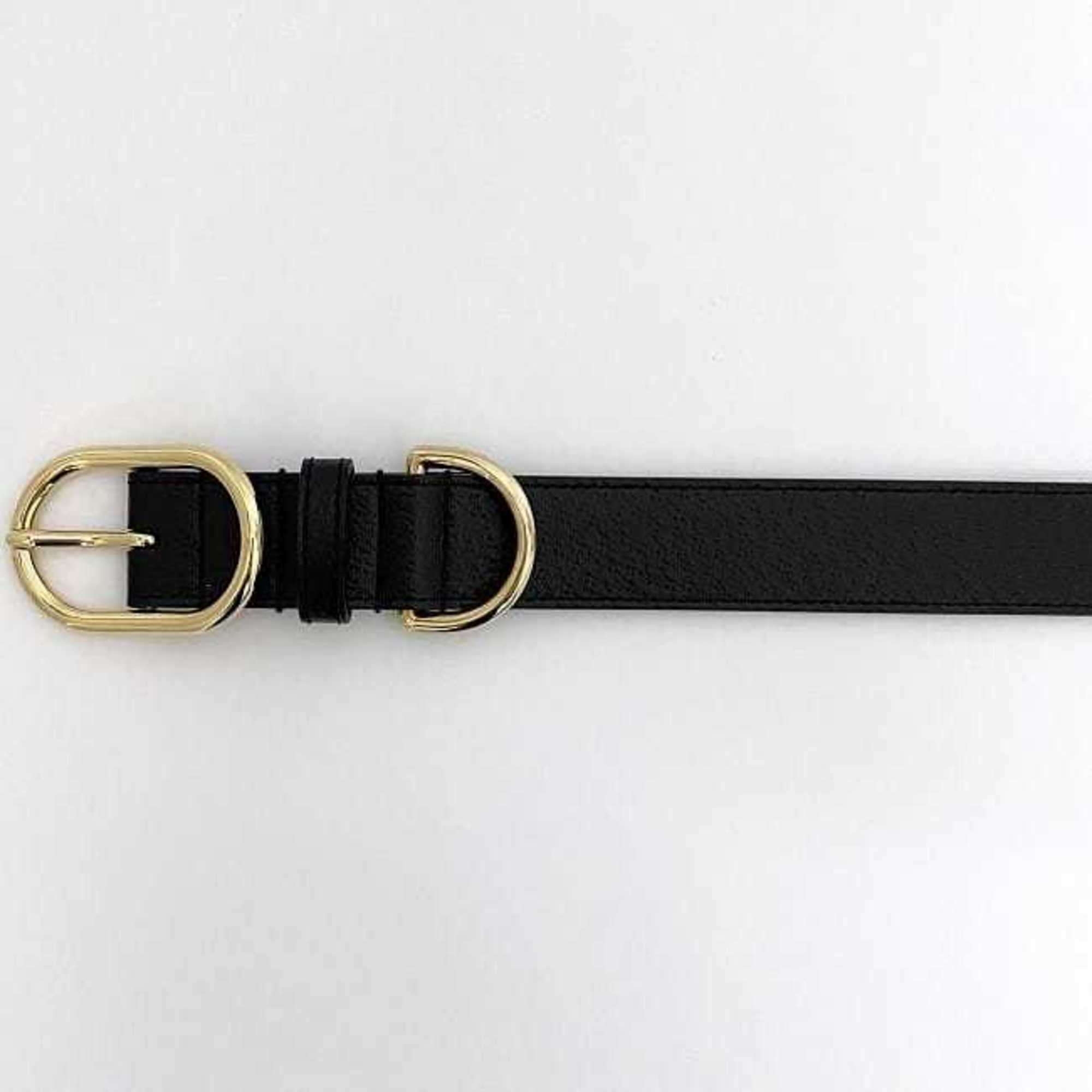 Gucci Collar ec-21387 Black Interlocking 695256 Dog Size L Leather GUCCI Pet Lead Walking GG Adjustable