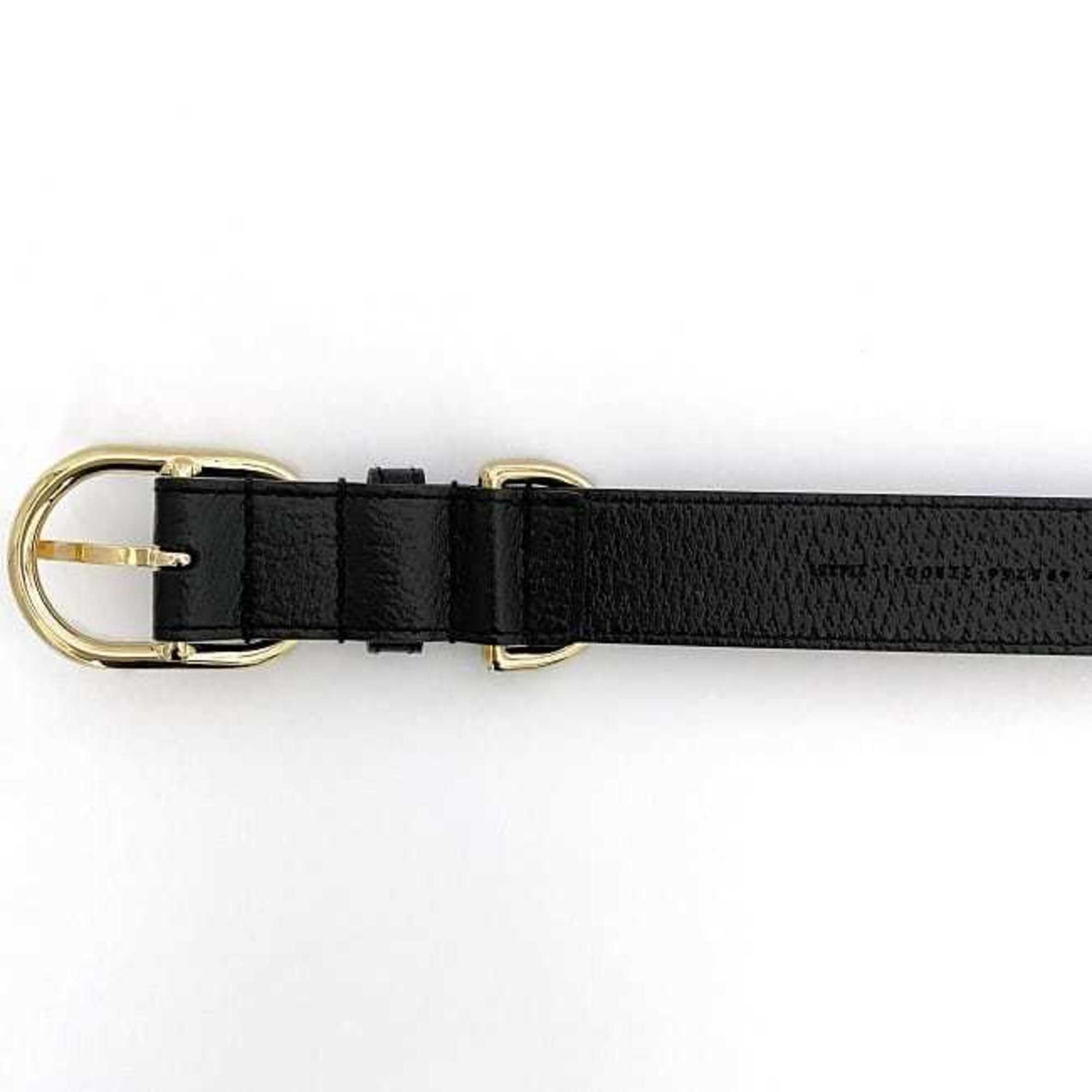 Gucci Collar ec-21387 Black Interlocking 695256 Dog Size L Leather GUCCI Pet Lead Walking GG Adjustable