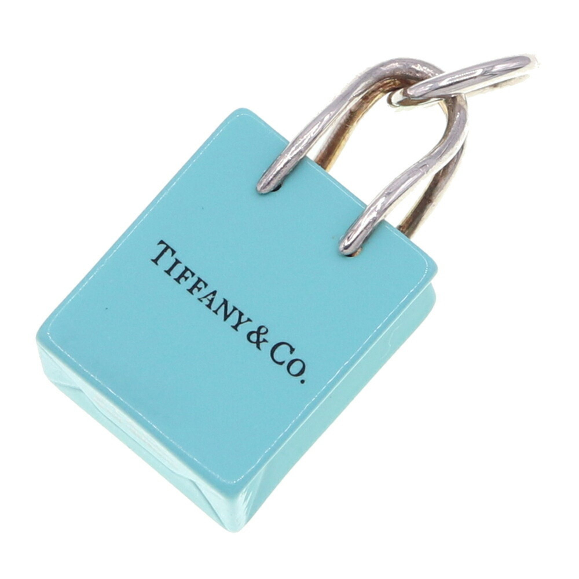 Tiffany Pendant Top Bag Blue SV Sterling Silver 925 Head Necklace Shopper Women's TIFFANY & CO