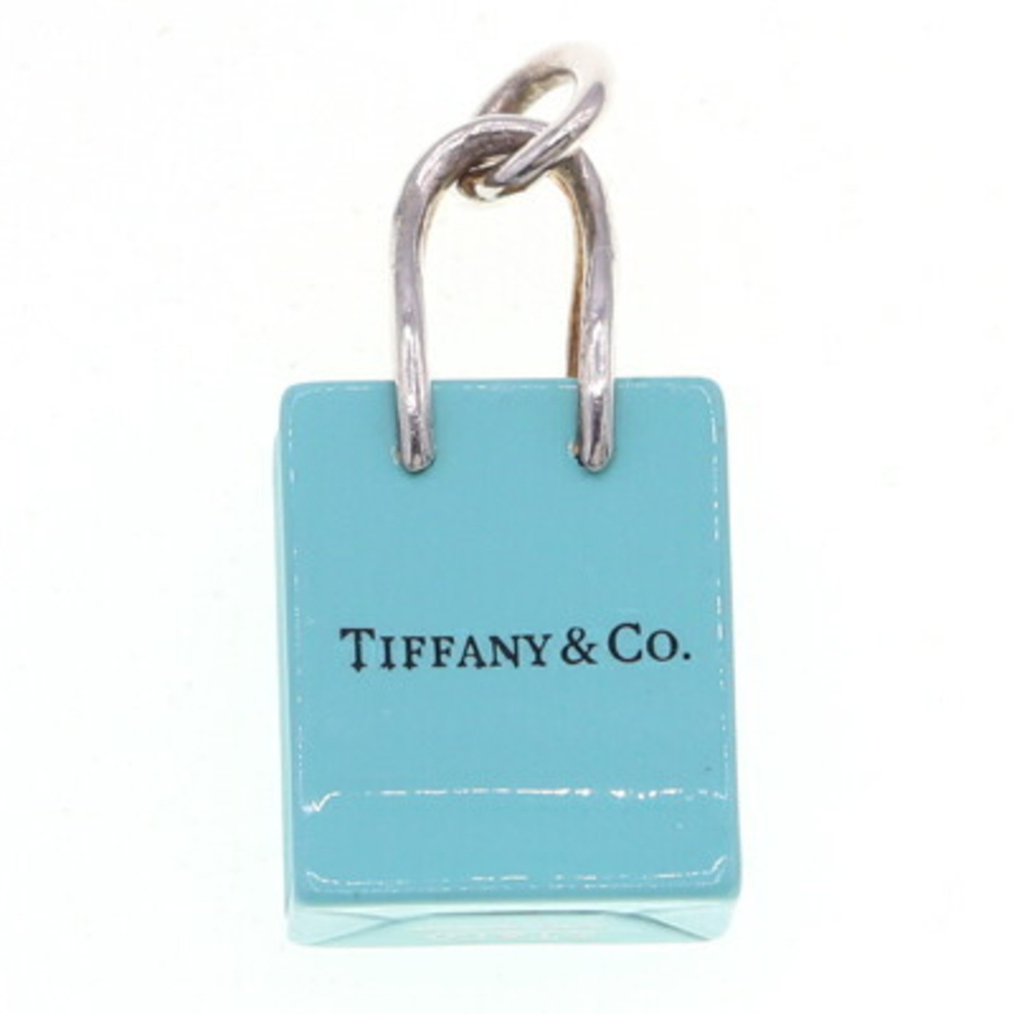 Tiffany Pendant Top Bag Blue SV Sterling Silver 925 Head Necklace Shopper Women's TIFFANY & CO