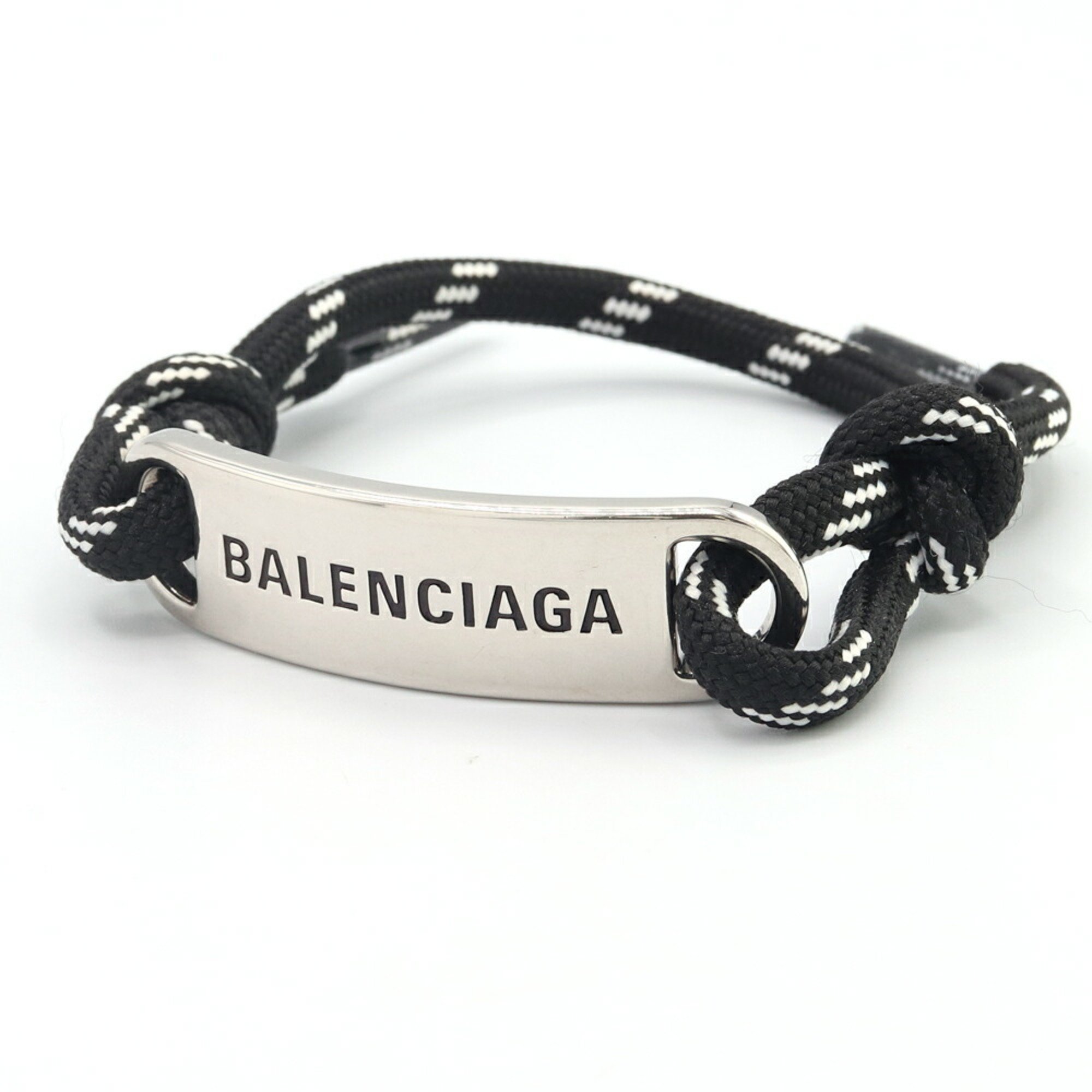 Balenciaga Bracelet 656418 Black Polyester Brass Cotton Plate Cord Bangle Men Women BALENCIAGA