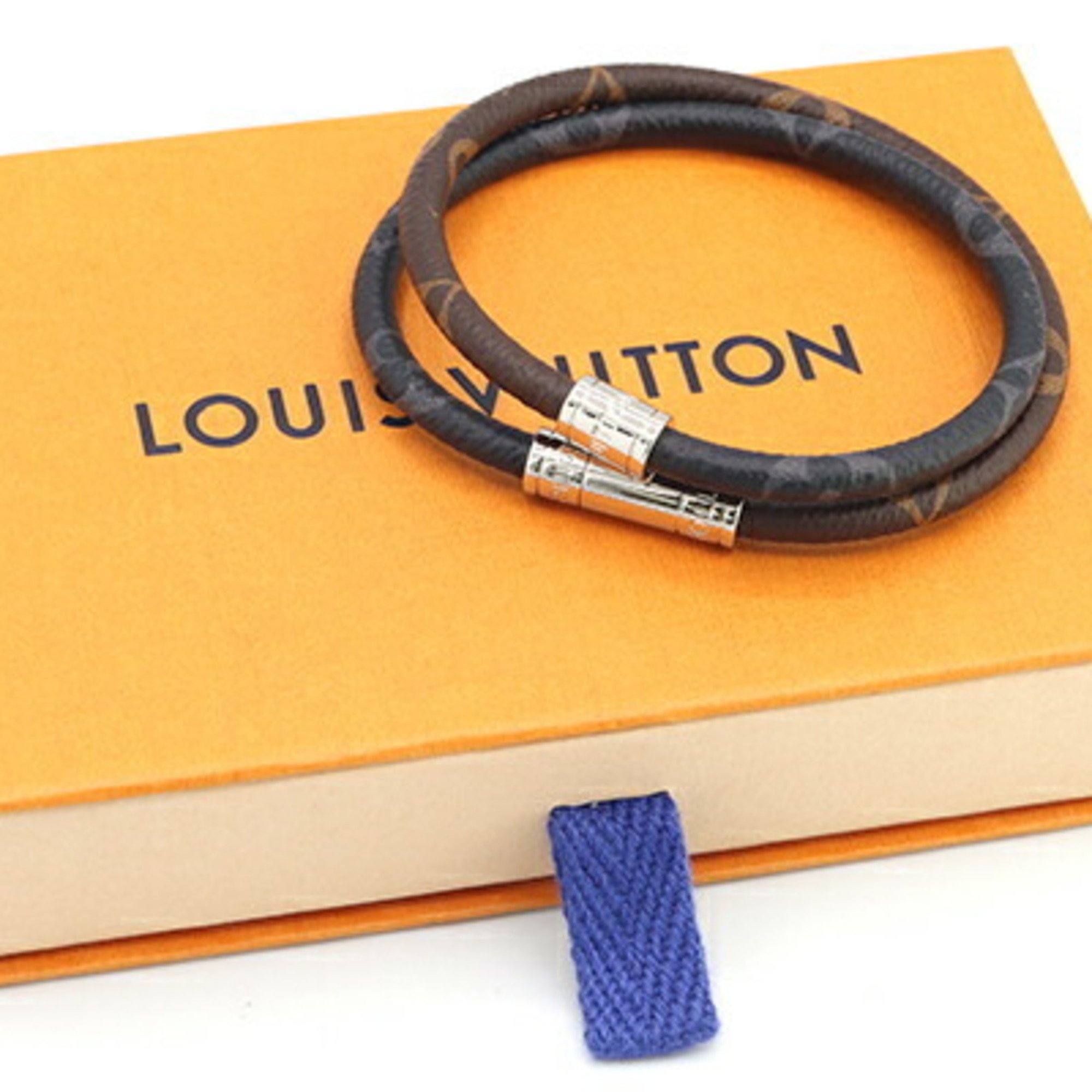 Louis Vuitton Bracelet Monogram Eclipse Keep It M8154E Men's Double Layer LOUIS VUITTON