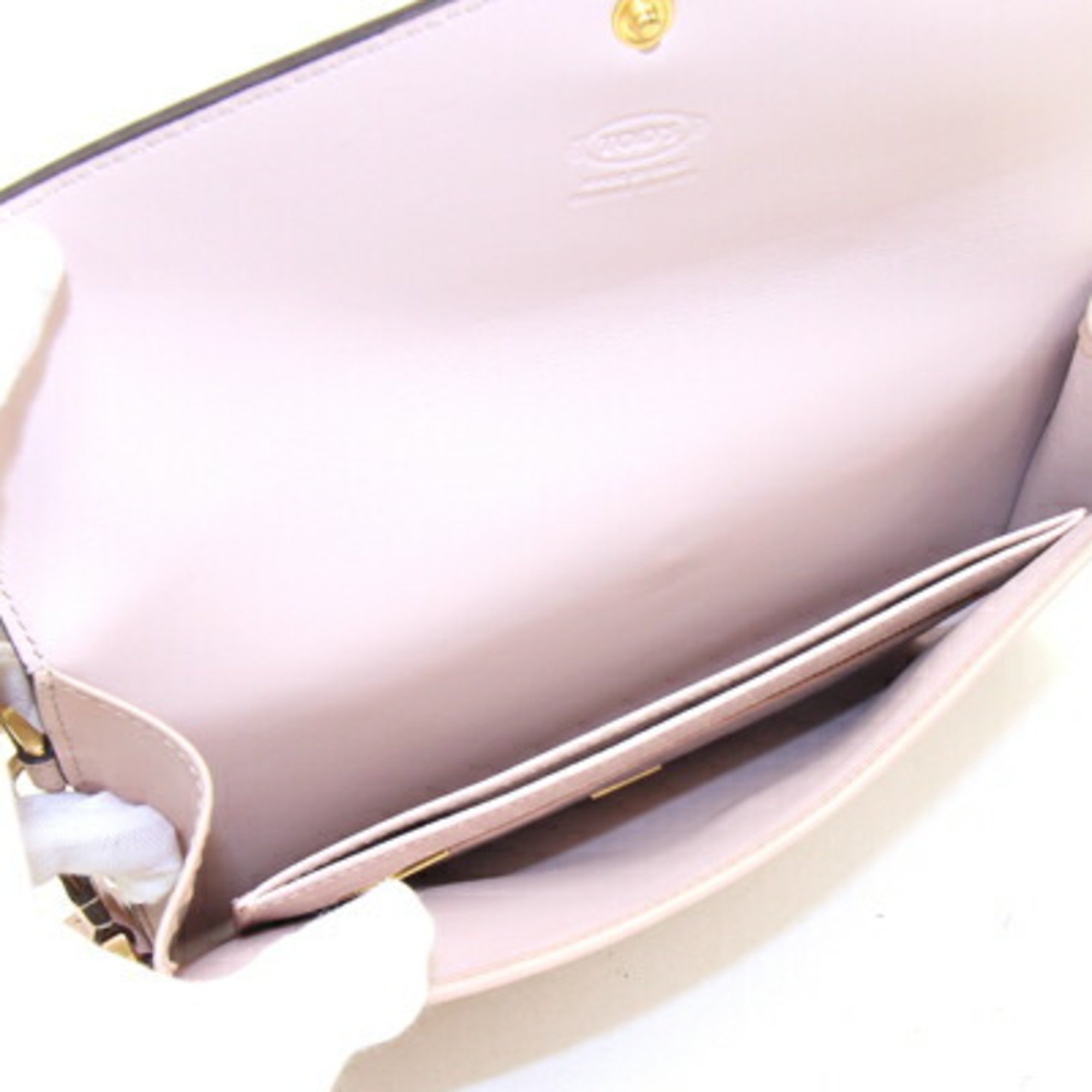 Tod's Clutch Bag Light Pink Leather Long Wallet Purse Women's TOD'S