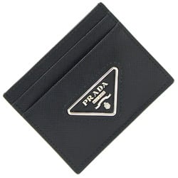 Prada Card Case 1MC025 Black Leather Pass Triangle Men's Women's PRADA