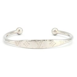 Louis Vuitton Bangle Jonck Monogram M64840 Silver Metal L Size Bracelet Men's Cuff LOUIS VUITTON