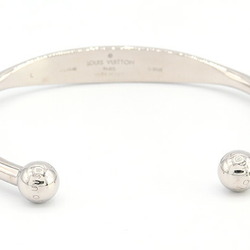 Louis Vuitton Bangle Jonck Monogram M64840 Silver Metal L Size Bracelet Men's Cuff LOUIS VUITTON