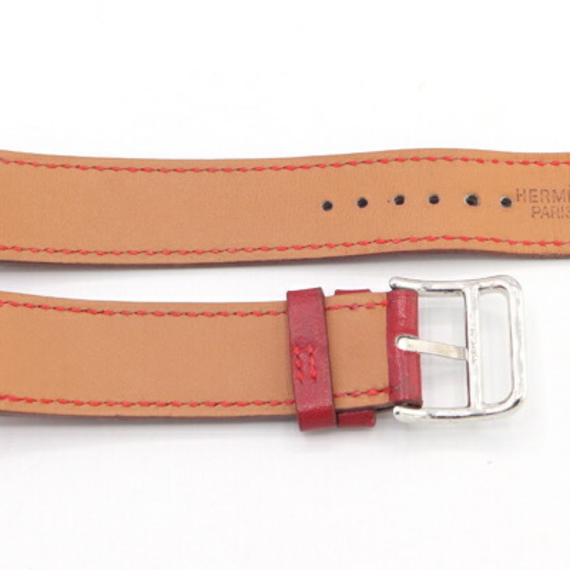 Hermes Replacement Strap, 17mm Width, Red Box Calf, C Stamp, Manufactured in 1999, Women's Watch, HERMES