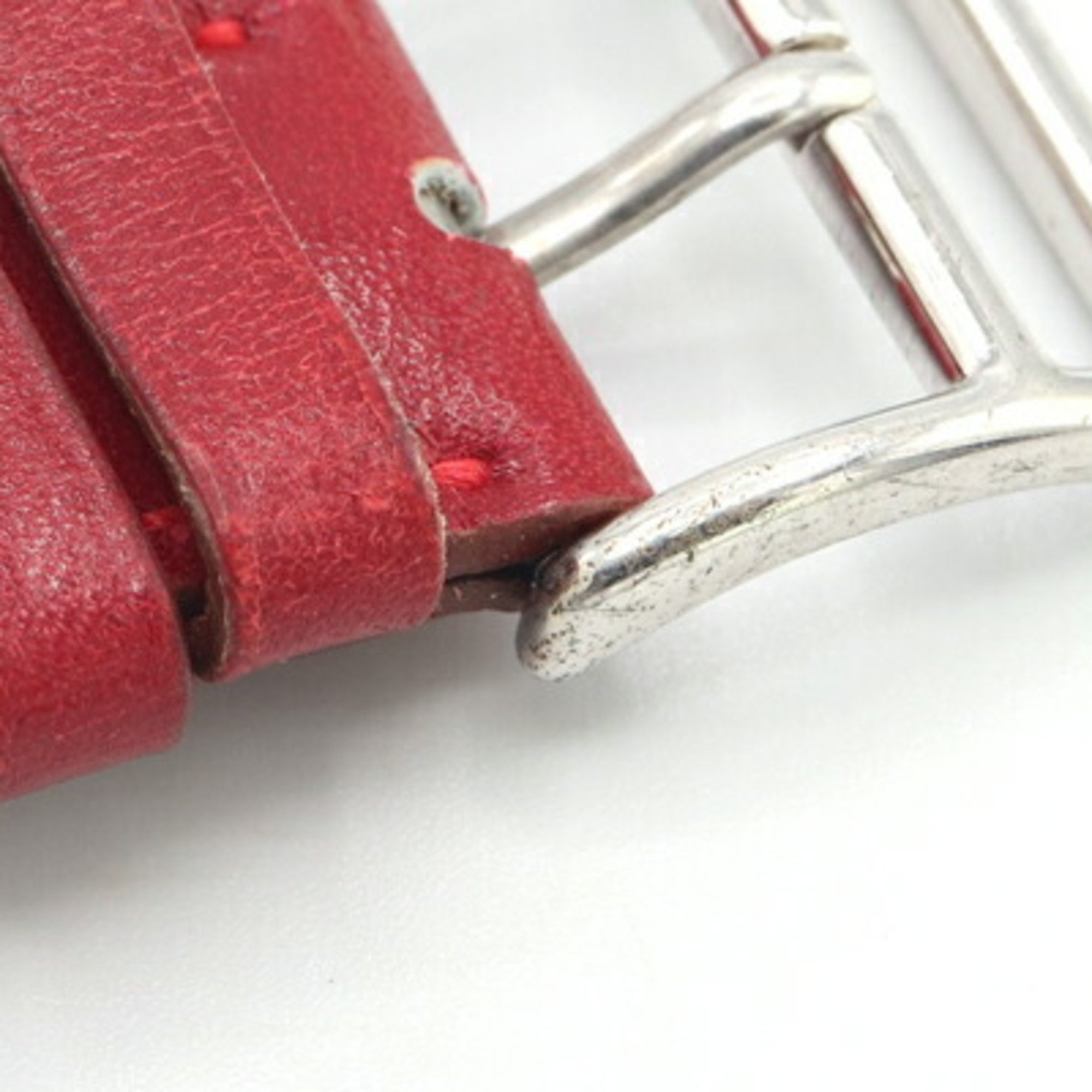 Hermes Replacement Strap, 17mm Width, Red Box Calf, C Stamp, Manufactured in 1999, Women's Watch, HERMES