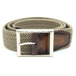 Berluti Belt Classic Fabric & Leather 35MM C0083-T8 Sand Venezia Size 85 Fashion Men's