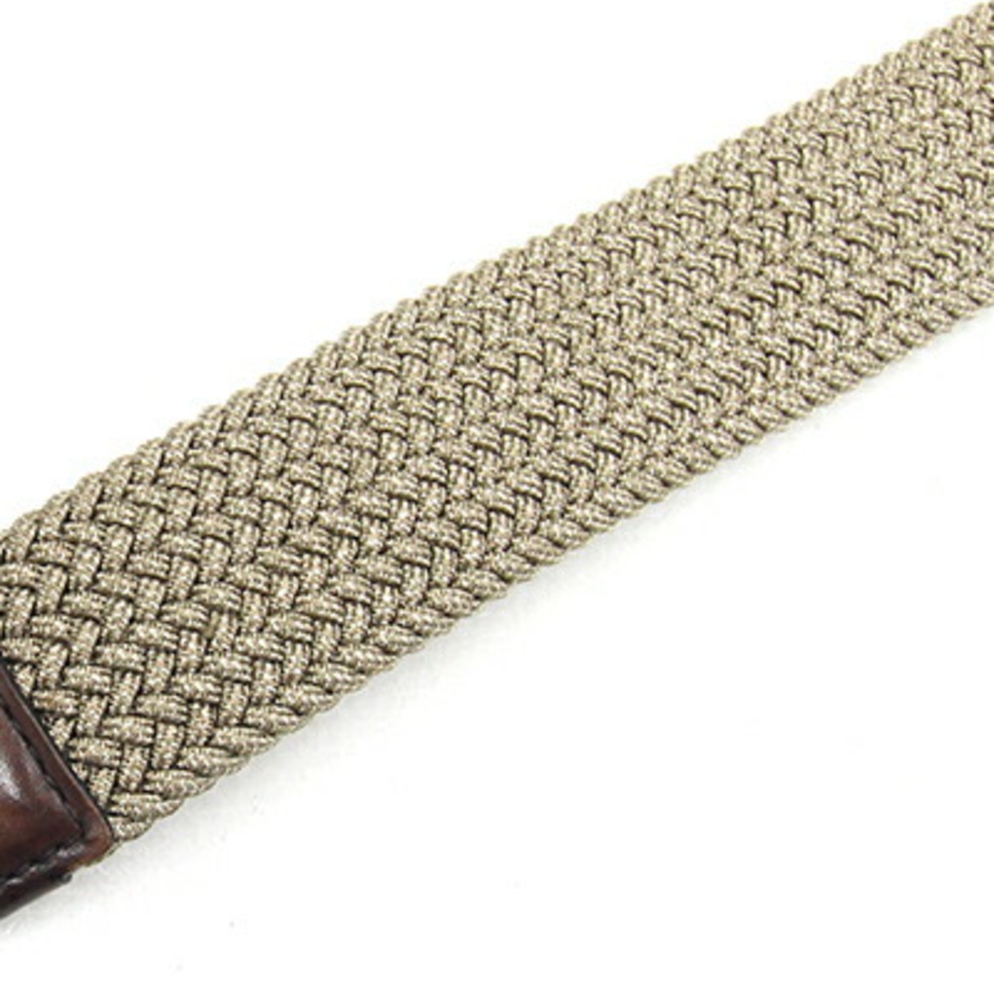 Berluti Belt Classic Fabric & Leather 35MM C0083-T8 Sand Venezia Size 85 Fashion Men's