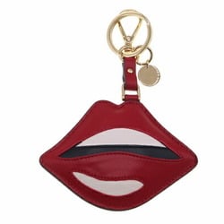 Prada Bag Charm 1TL371 Red Leather Key Holder Ring Lip Women's PRADA