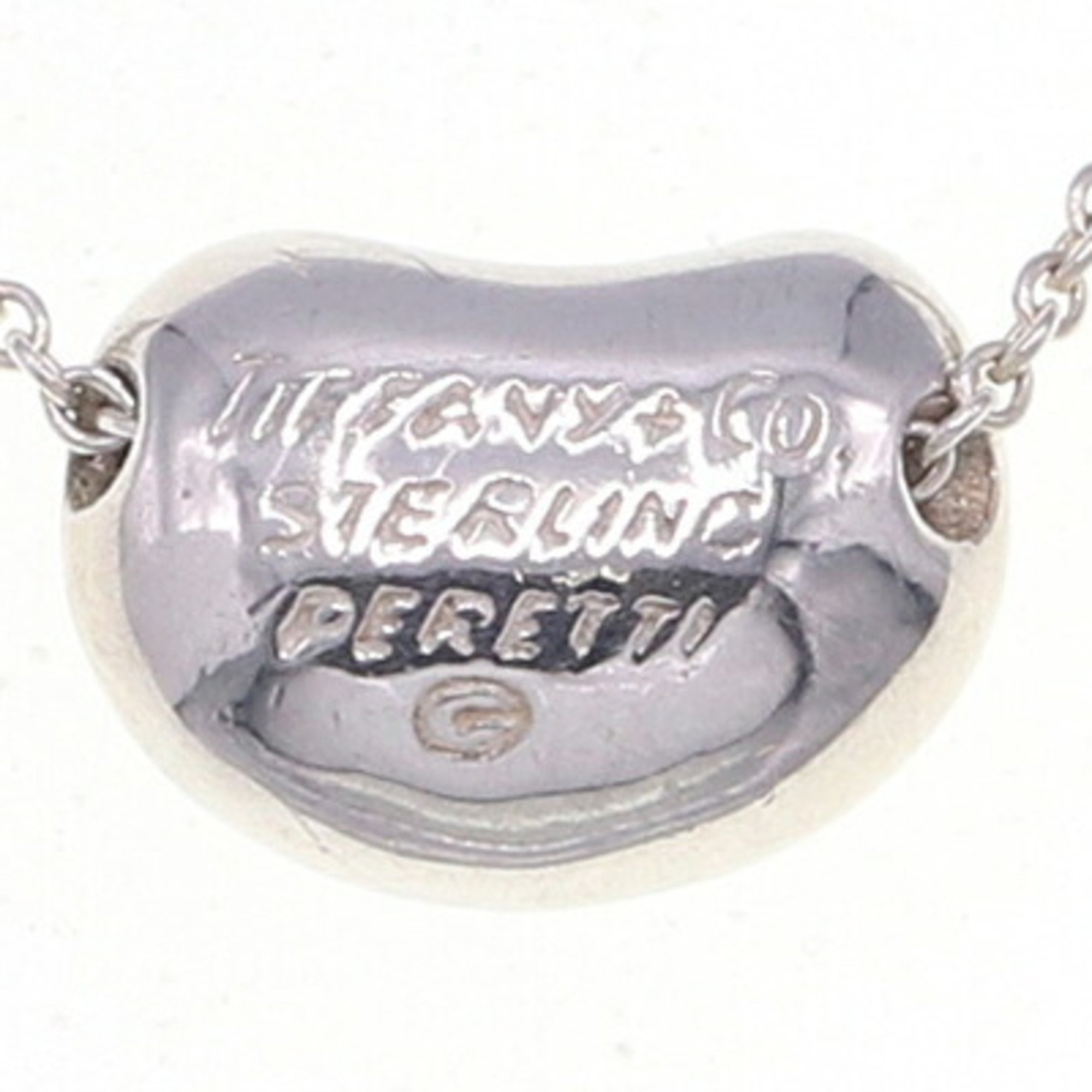 Tiffany Necklace Elsa Peretti Bean SV Sterling Silver 925 Pendant Choker Women's TIFFANY & CO