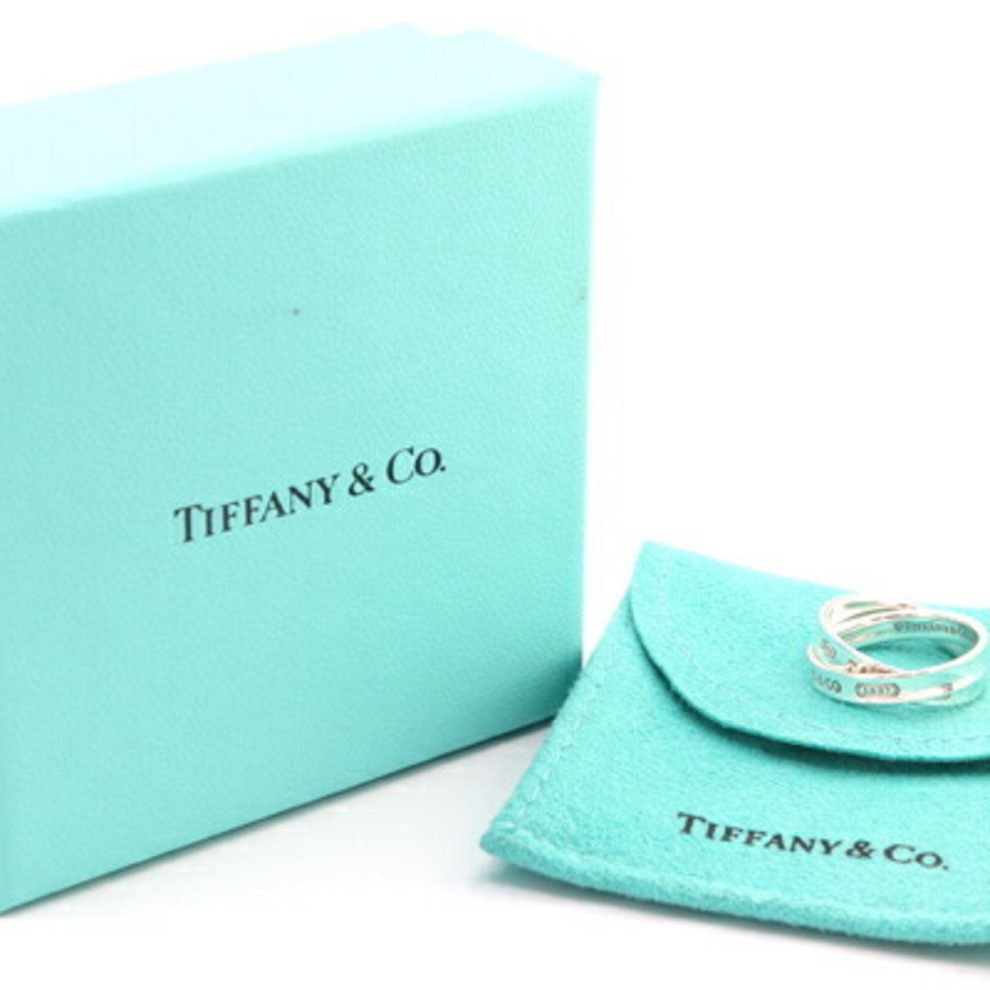 Tiffany Ring 1837 Interlocking Circle SV Sterling Silver 925 Double Layer Women's TIFFANY&CO