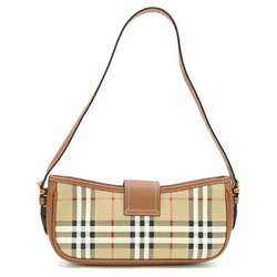 Burberry Bag Sling 8070563 Beige Brown PVC Leather Check Pattern Women's BURBERRY