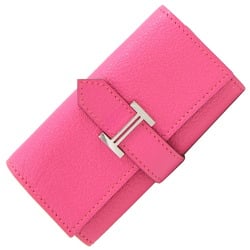 Hermes 4-ring key case Bearn Pink Chevre J stamp 2006 production H metal fittings Ladies belt HERMES