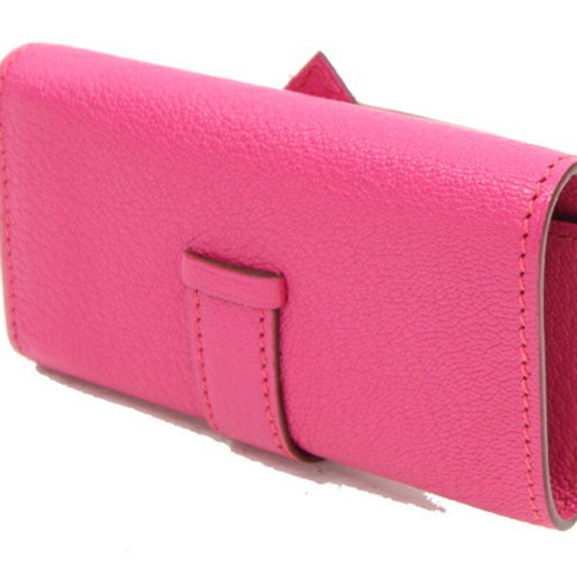 Hermes 4-ring key case Bearn Pink Chevre J stamp 2006 production H metal fittings Ladies belt HERMES