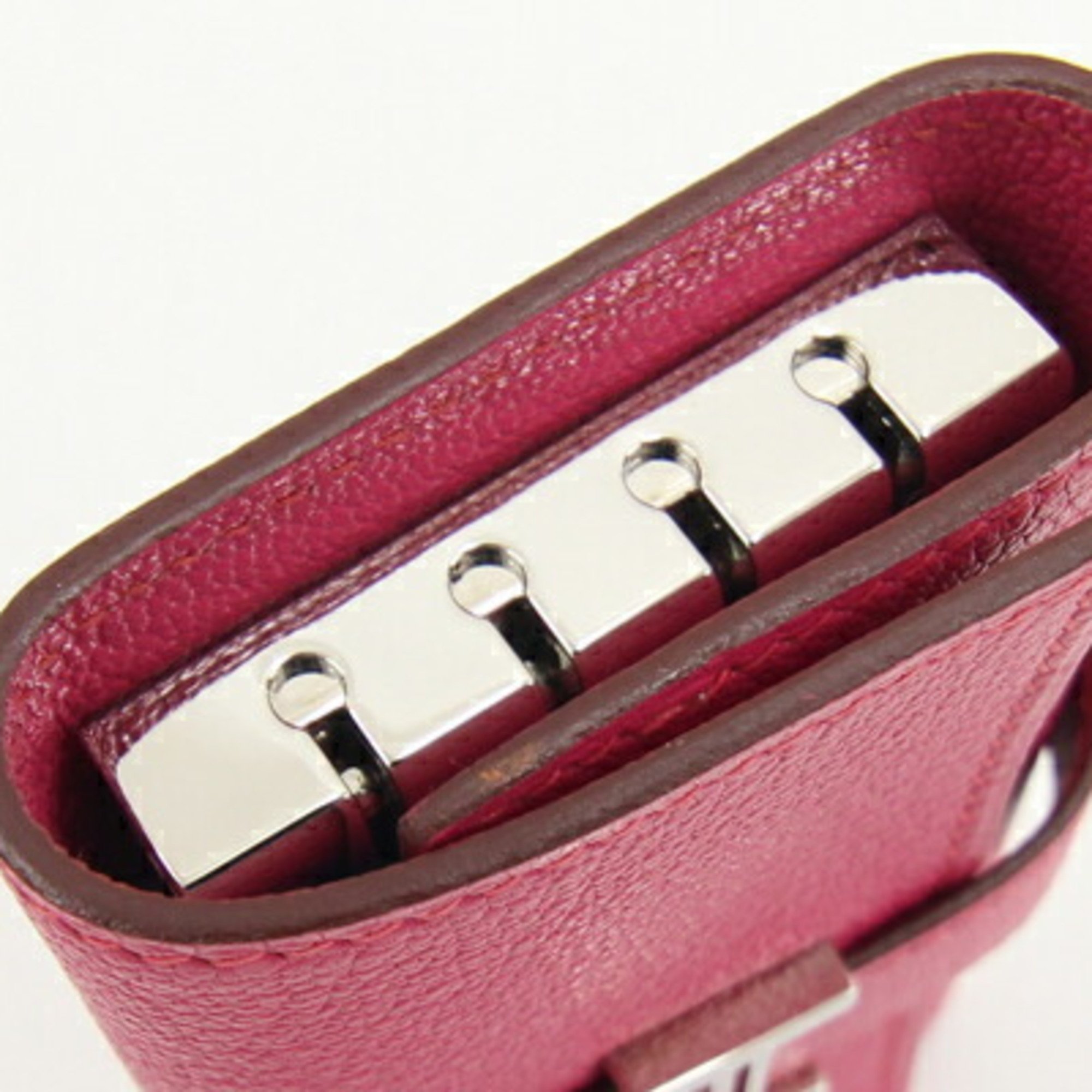 Hermes 4-ring key case Bearn Pink Chevre J stamp 2006 production H metal fittings Ladies belt HERMES