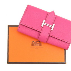 Hermes 4-ring key case Bearn Pink Chevre J stamp 2006 production H metal fittings Ladies belt HERMES