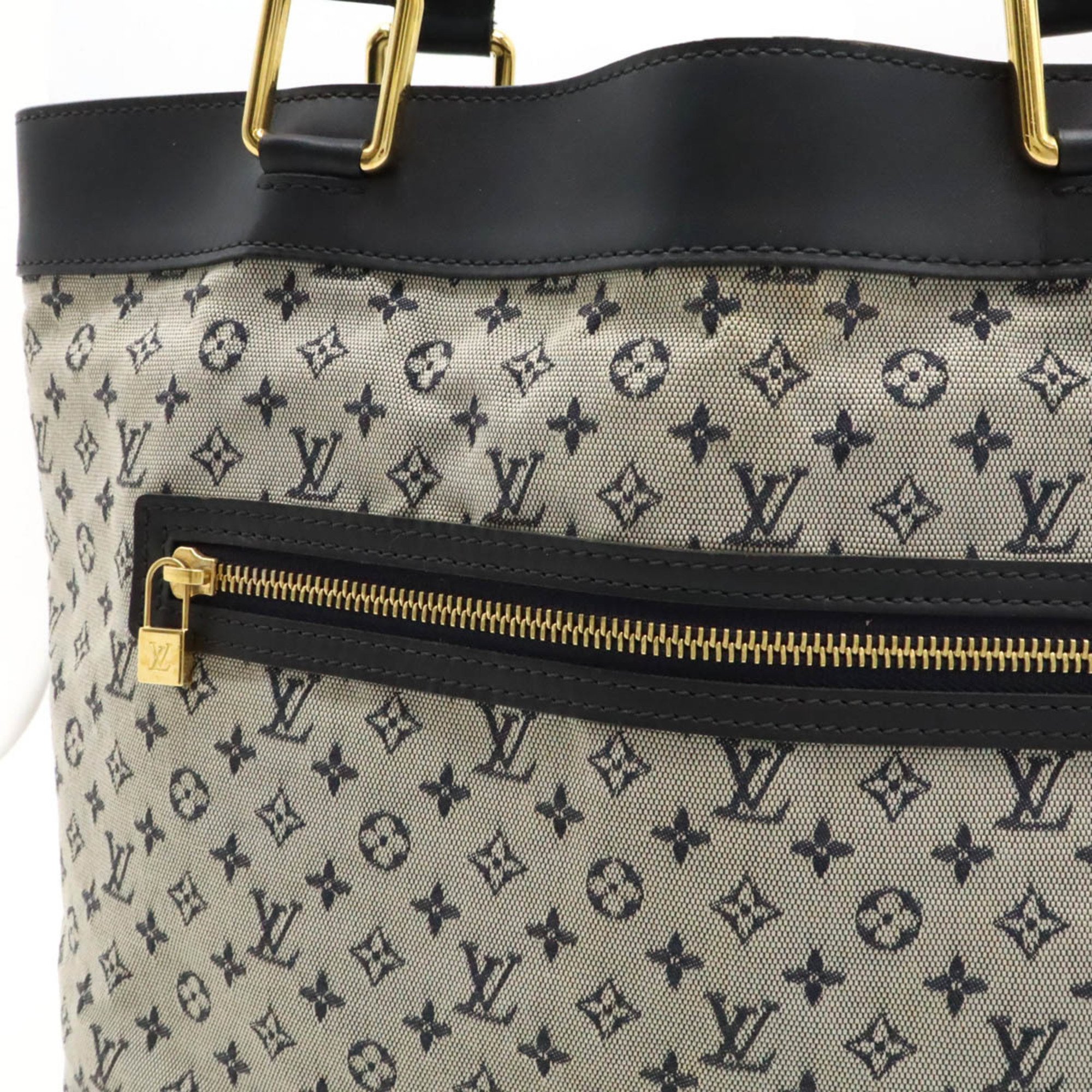 LOUIS VUITTON Louis Vuitton Monogram Lucille GM Tote Bag Handbag Canvas Leather Blue M92675