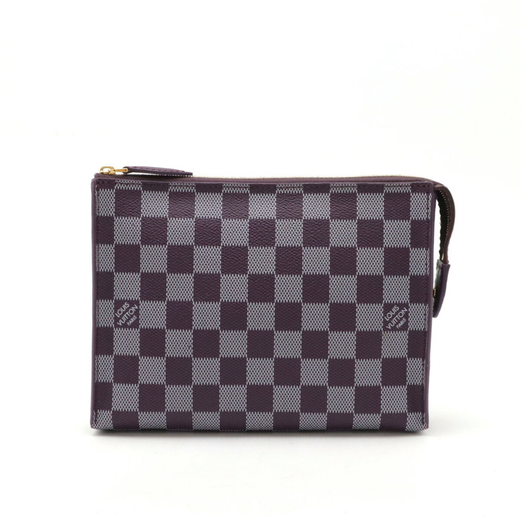 LOUIS VUITTON Louis Vuitton Damier Color Elemon Clutch Bag Second Pouch PVC Ketch Purple N41296