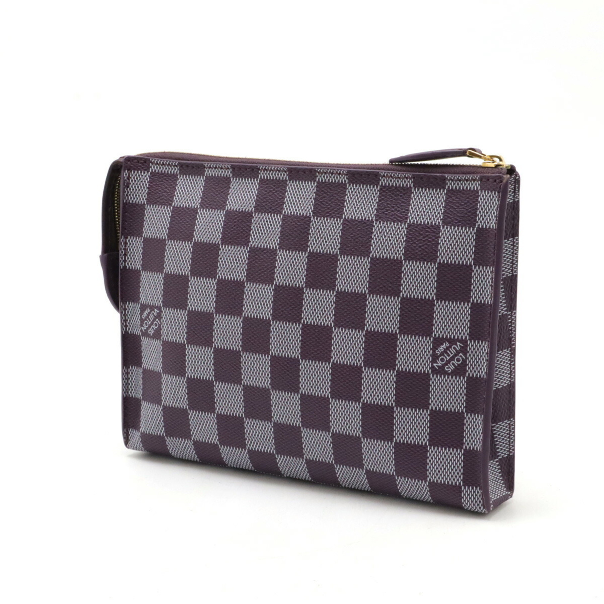 LOUIS VUITTON Louis Vuitton Damier Color Elemon Clutch Bag Second Pouch PVC Ketch Purple N41296