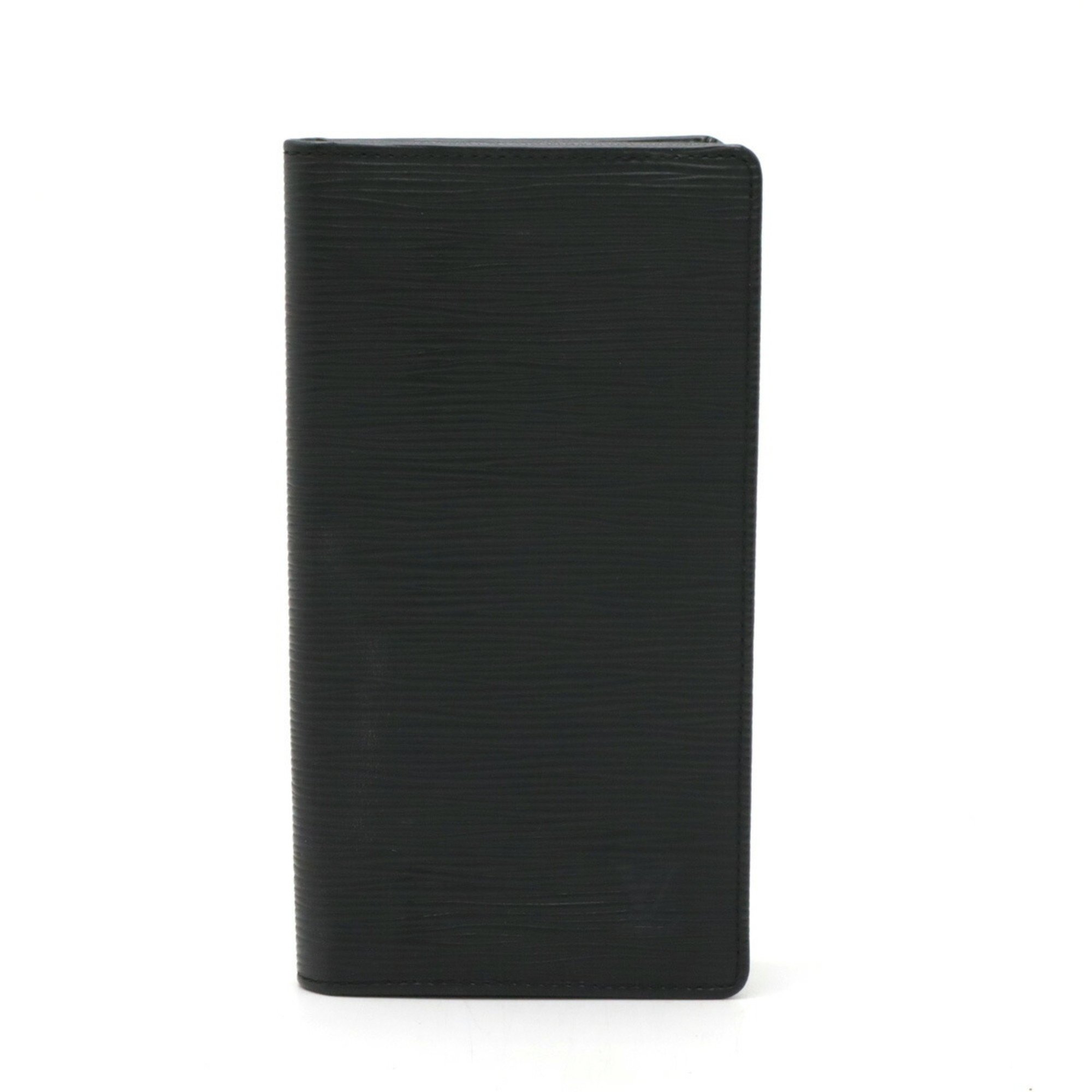 LOUIS VUITTON Epi Porte Carte Credit Yen Bi-fold long wallet Long Leather Noir Black M63212