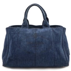 PRADA CANAPA Tote Bag, Large Tote, Handbag, Denim, AVIO, Blue, B1872B