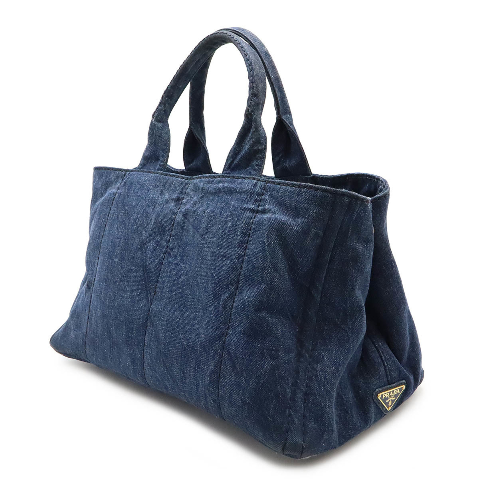 PRADA CANAPA Tote Bag, Large Tote, Handbag, Denim, AVIO, Blue, B1872B