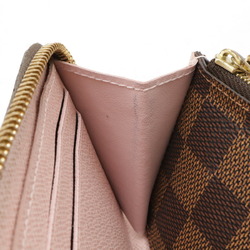 LOUIS VUITTON Louis Vuitton Damier Portefeuille Clemence Round Long Wallet Rose Ballerine Light Pink N41626