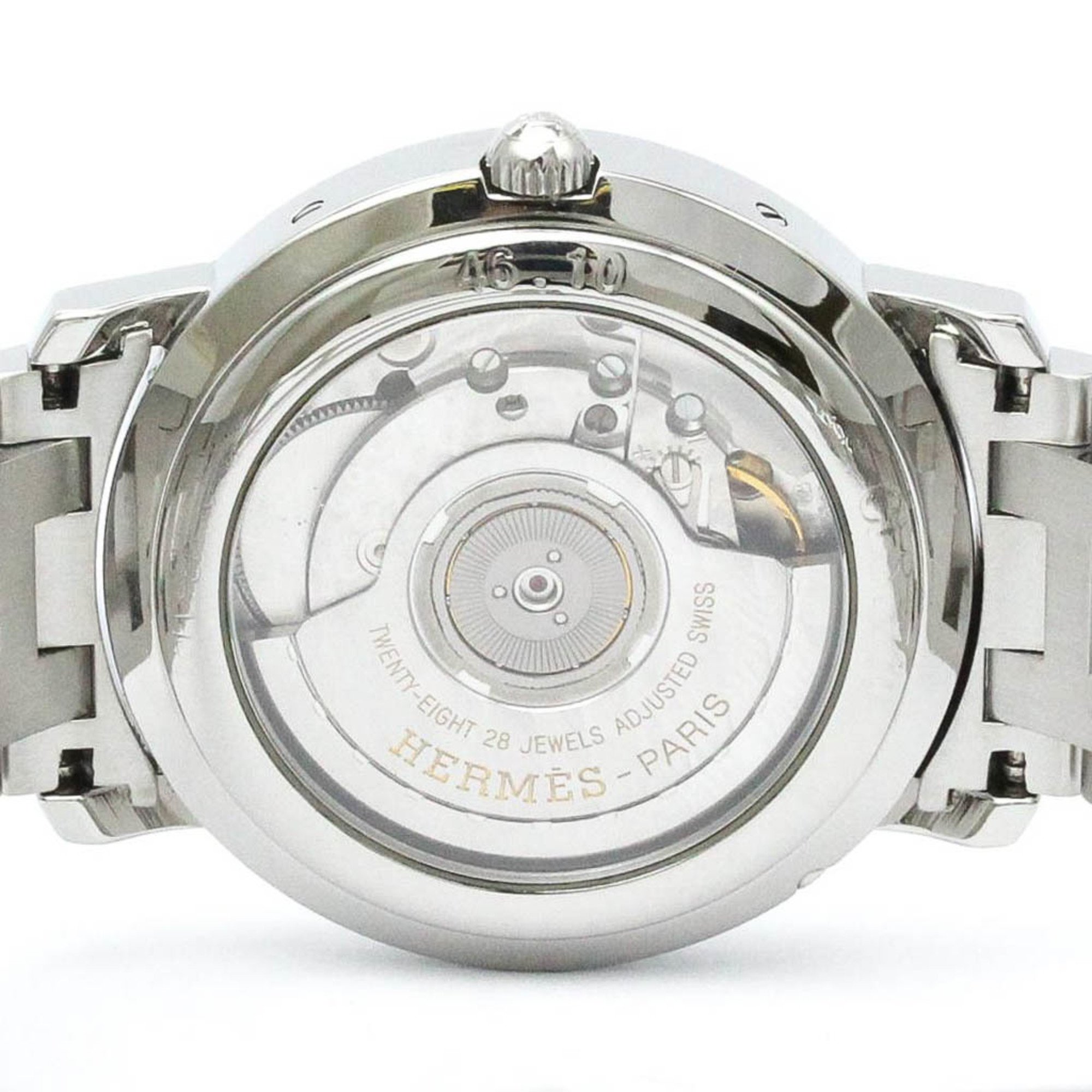 Polished HERMES Clipper Power Reserve Steel Automatic Watch CL5.710 BF576512