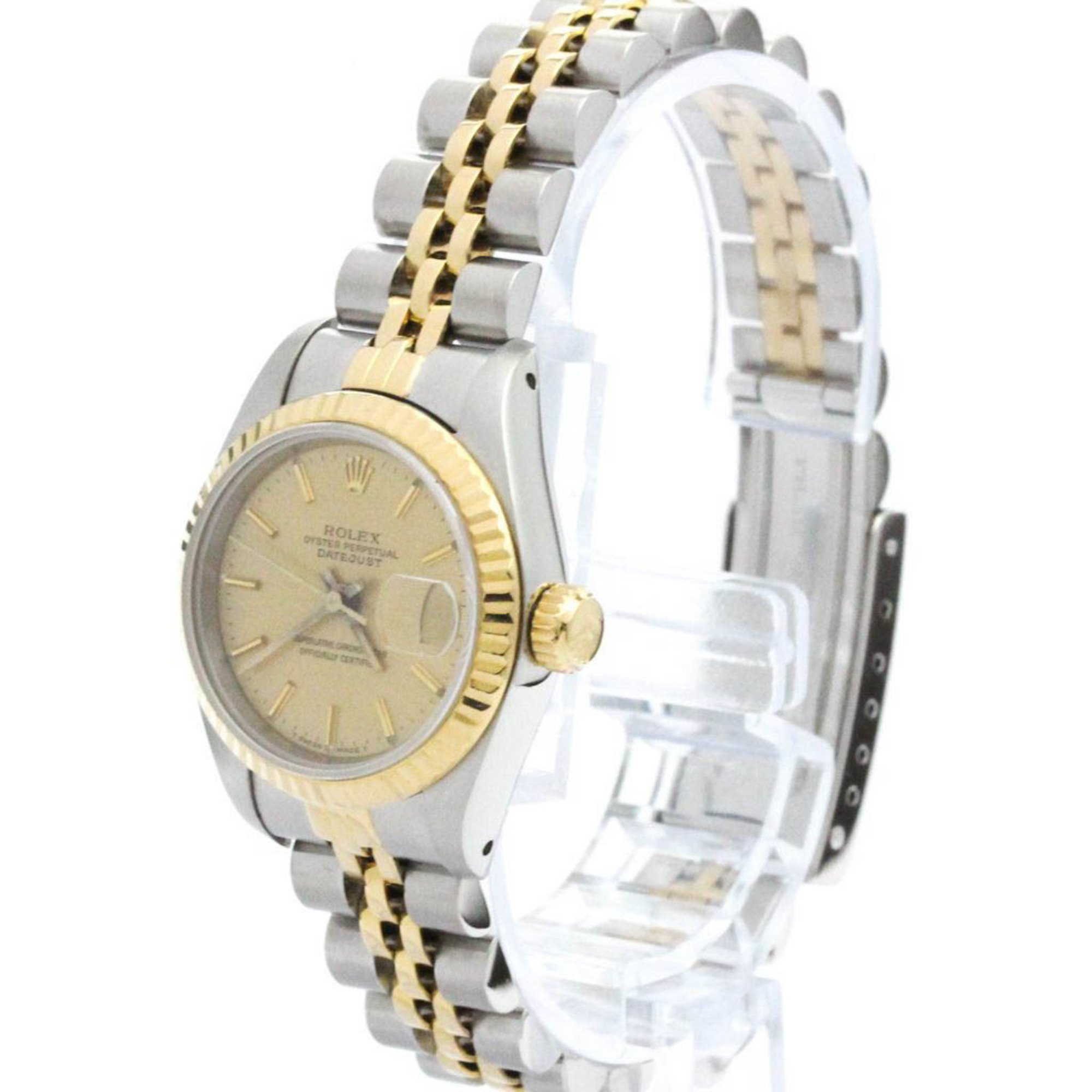 Polished ROLEX Datejust 69173 18K Gold Steel Ladies Watch BF576135