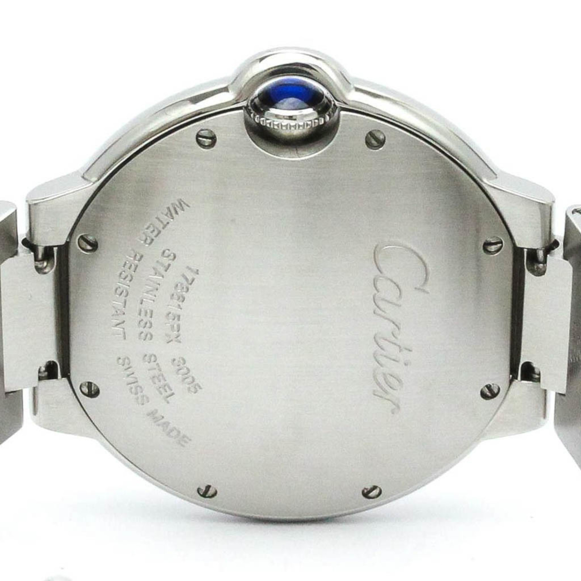 Polished CARTIER Ballon Bleu MM Steel Quartz Mid Size Watch W69011Z4 BF576168