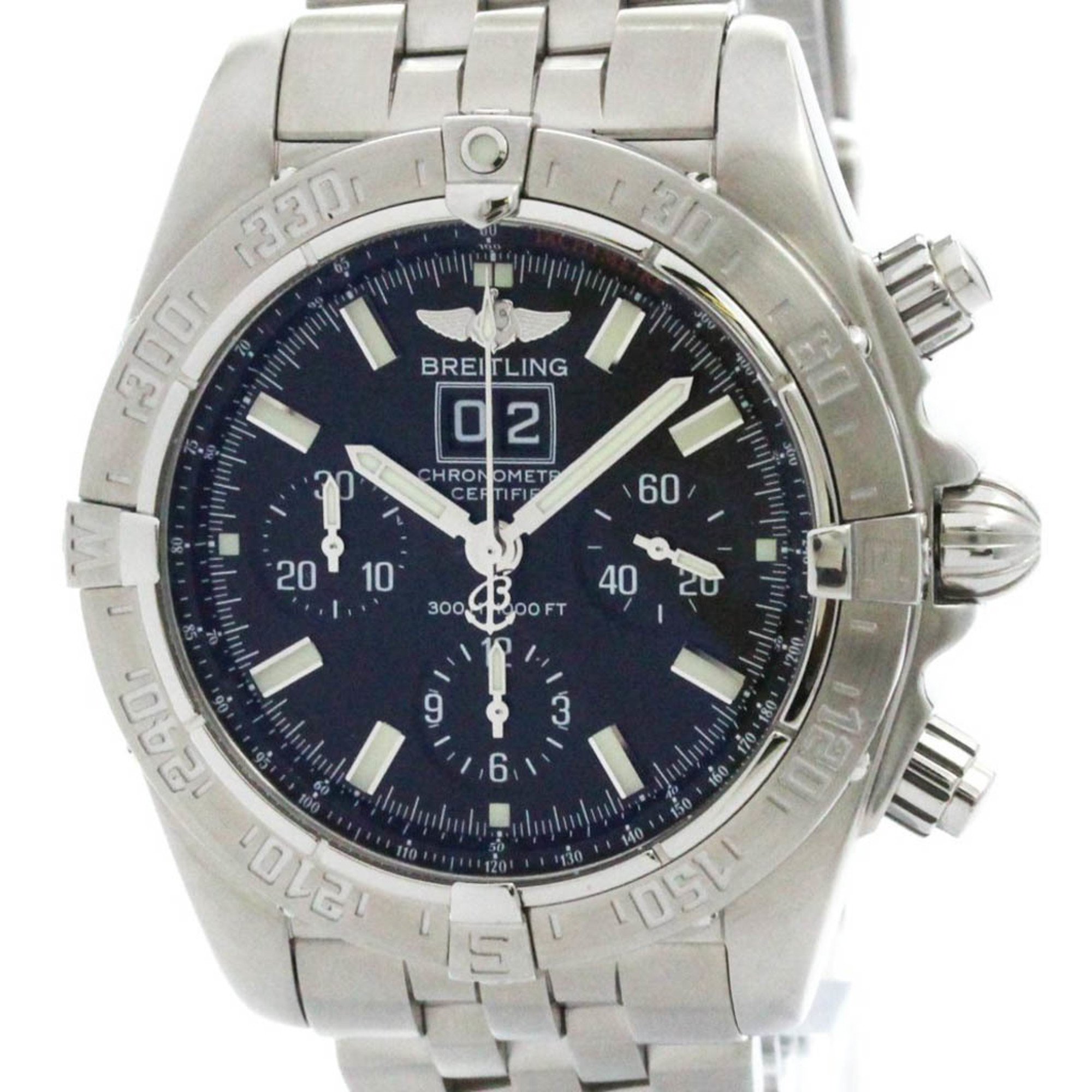 Polished BREITLING Blackbird Steel Automatic Mens Watch A44359 BF576566