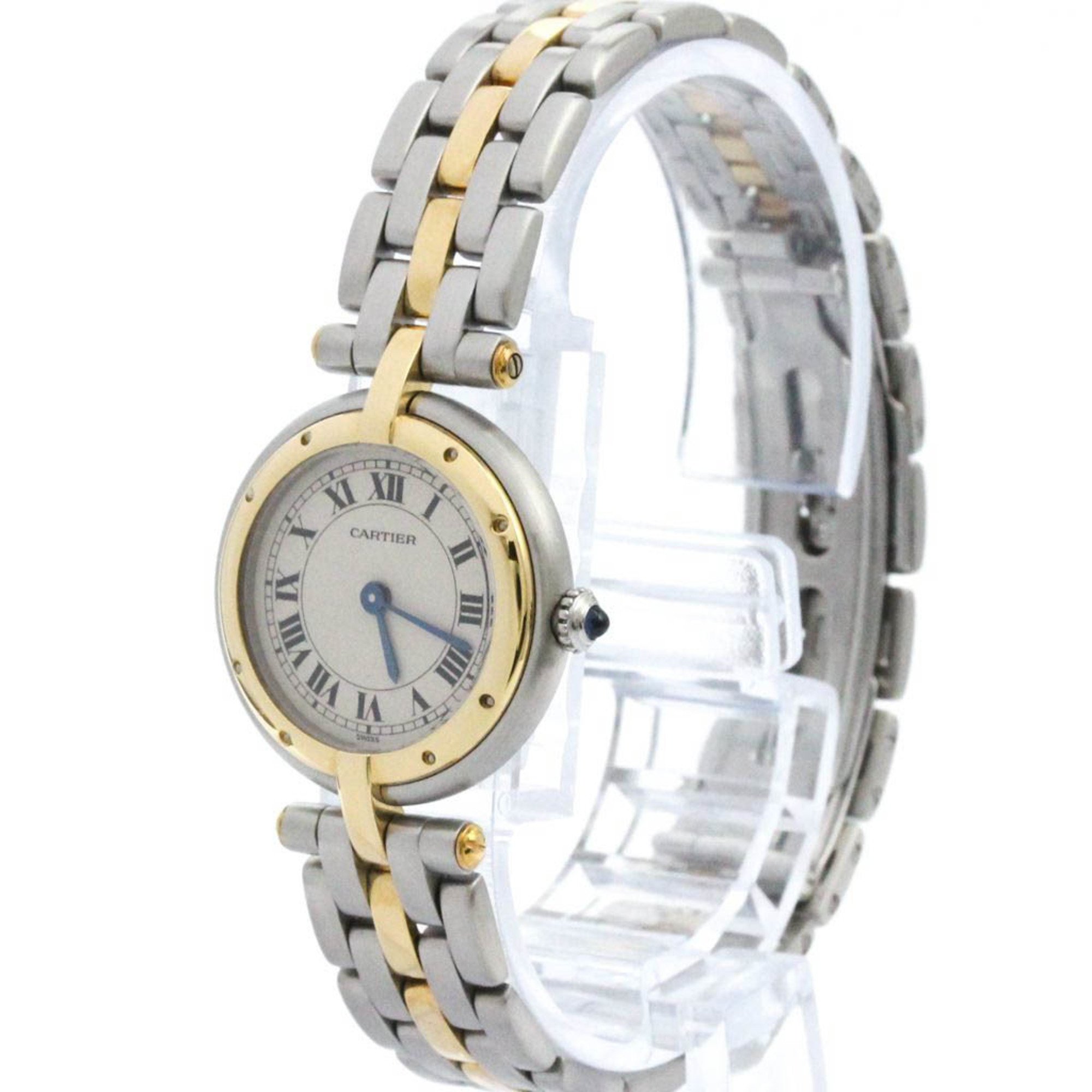 Polished CARTIER Panthere Round 18K Gold Steel Quartz Ladies Watch BF574170