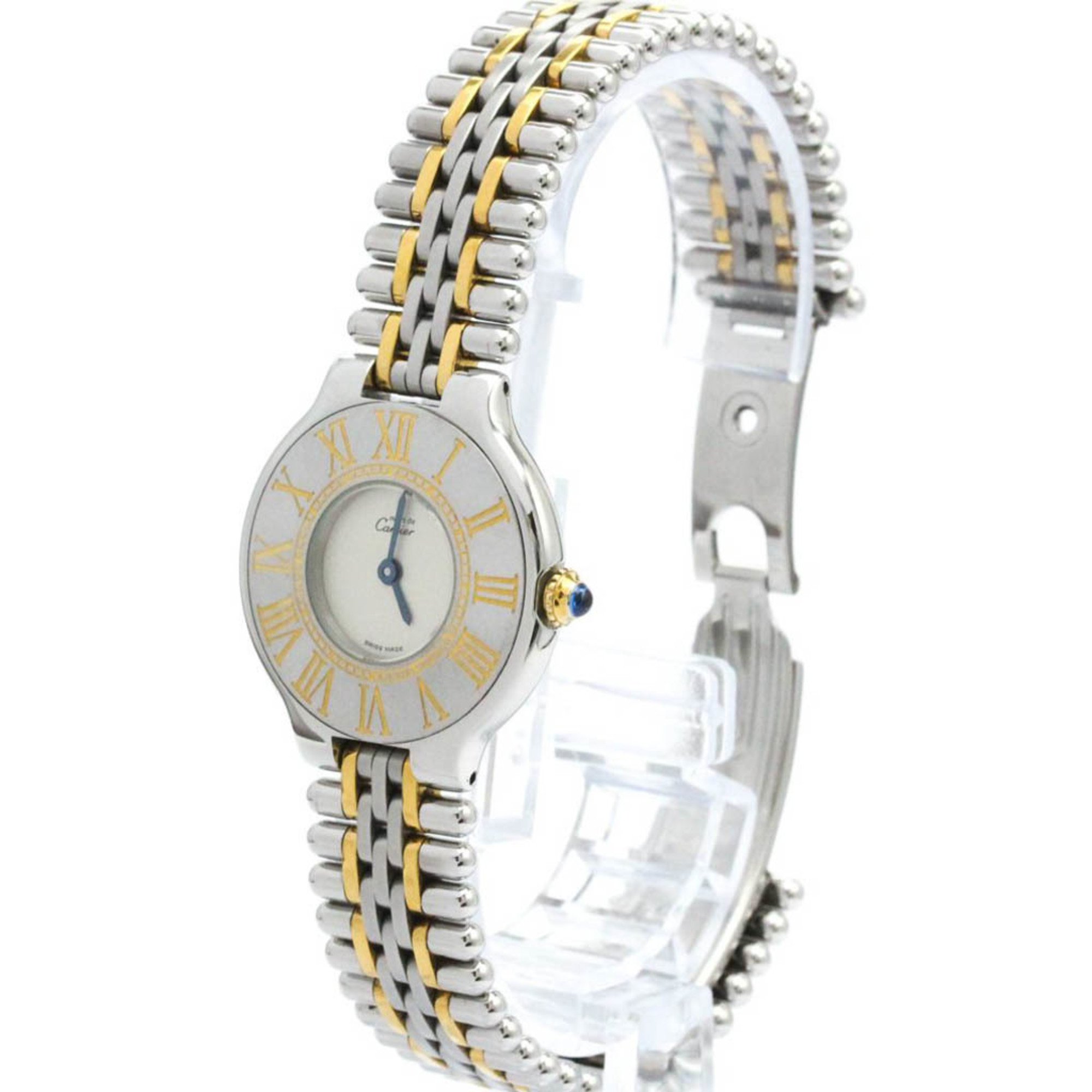 CARTIER Must 21 Gold Plated Steel Quartz Unisex Watch W10050F4  BF576570