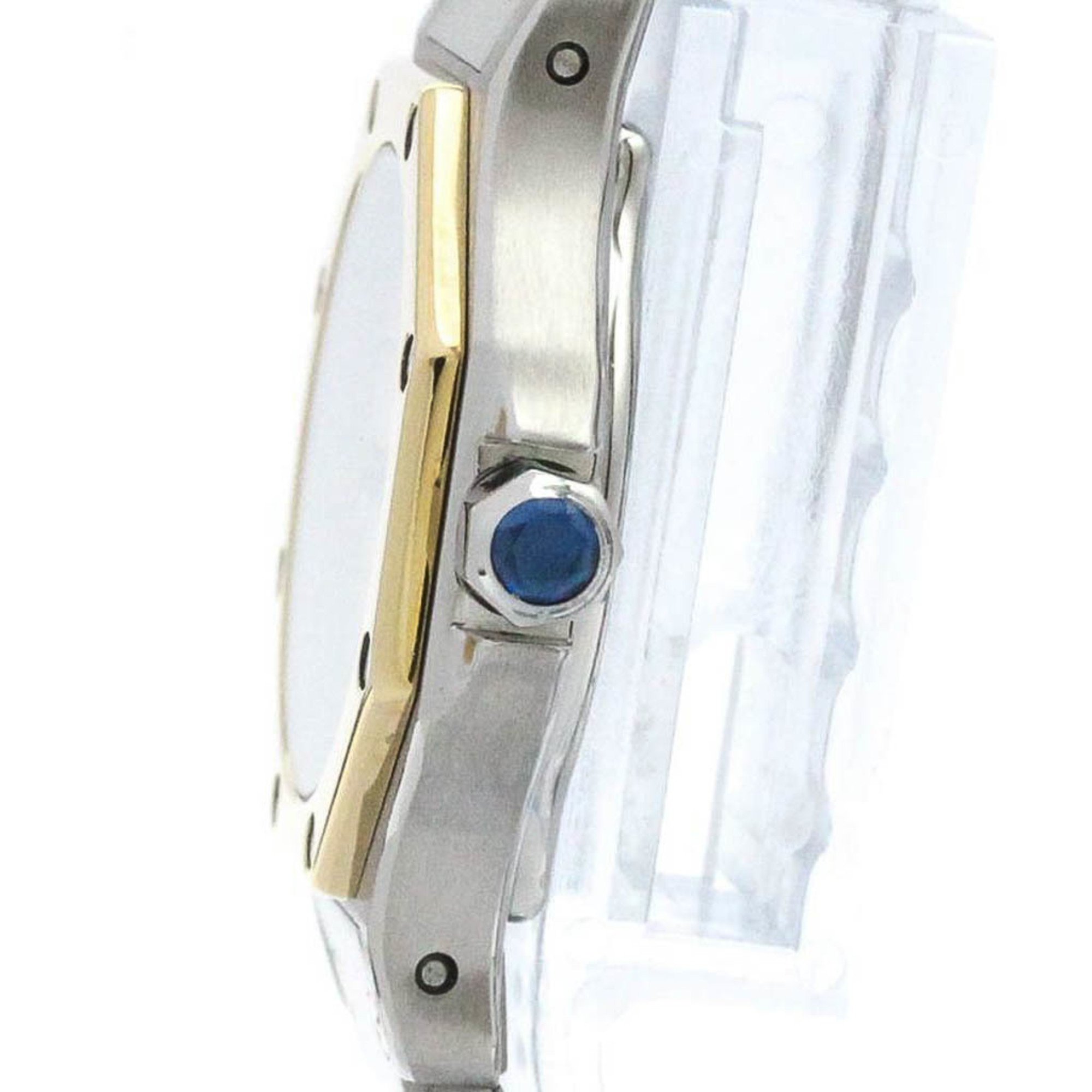 Polished CARTIER Santos Octagon 18K Gold Steel Quartz Watch 187903 BF574205