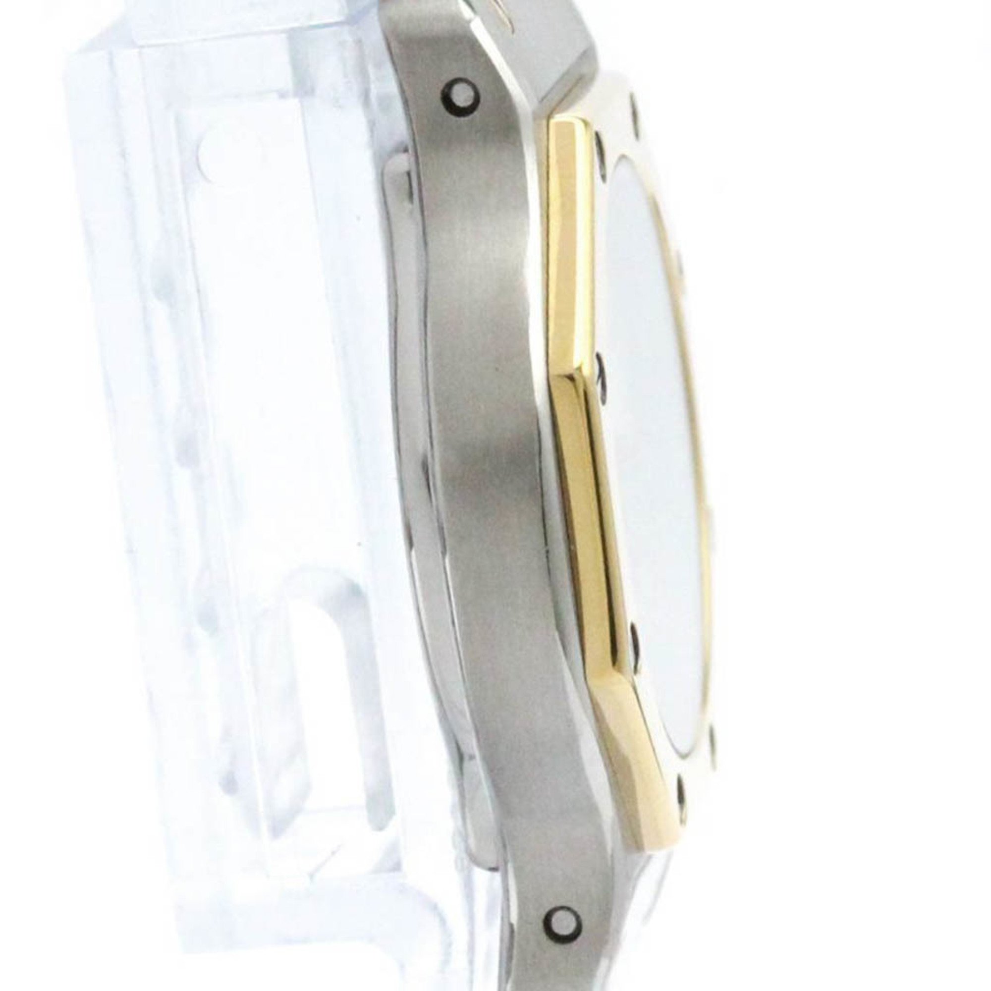 Polished CARTIER Santos Octagon 18K Gold Steel Quartz Watch 187903 BF574205