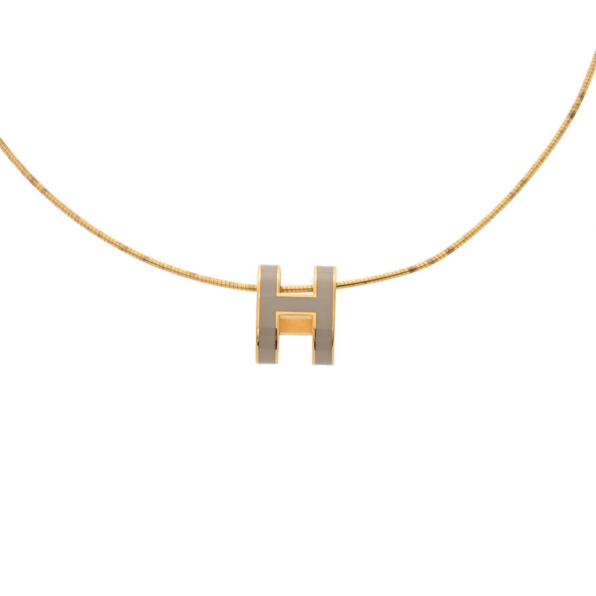 HERMES Hermes Pop Ash Beige/Gold Women's GP Necklace