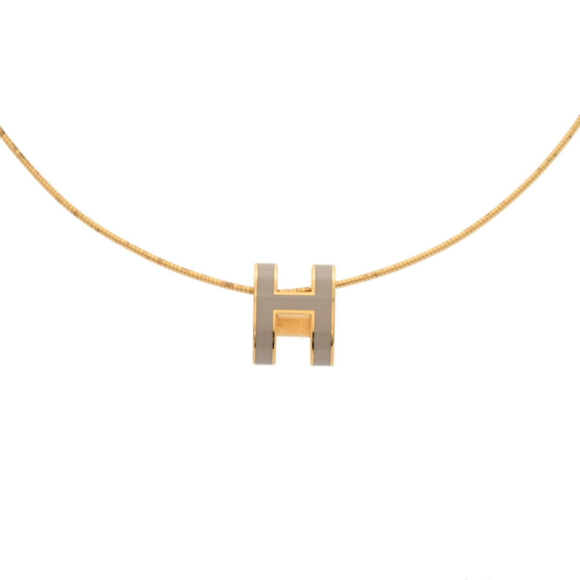 HERMES Hermes Pop Ash Beige/Gold Women's GP Necklace