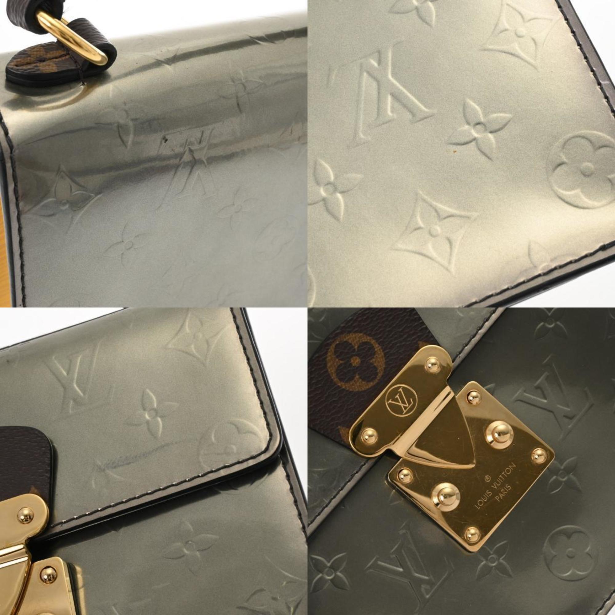 LOUIS VUITTON Vernis Spring Street PM Silver M90376 Women's Leather Handbag