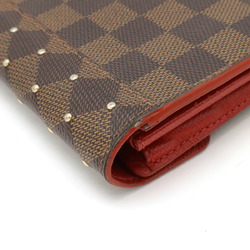 LOUIS VUITTON Louis Vuitton Damier Studs Portefeuille Sarah Bi-fold Long Wallet Cerise N60123