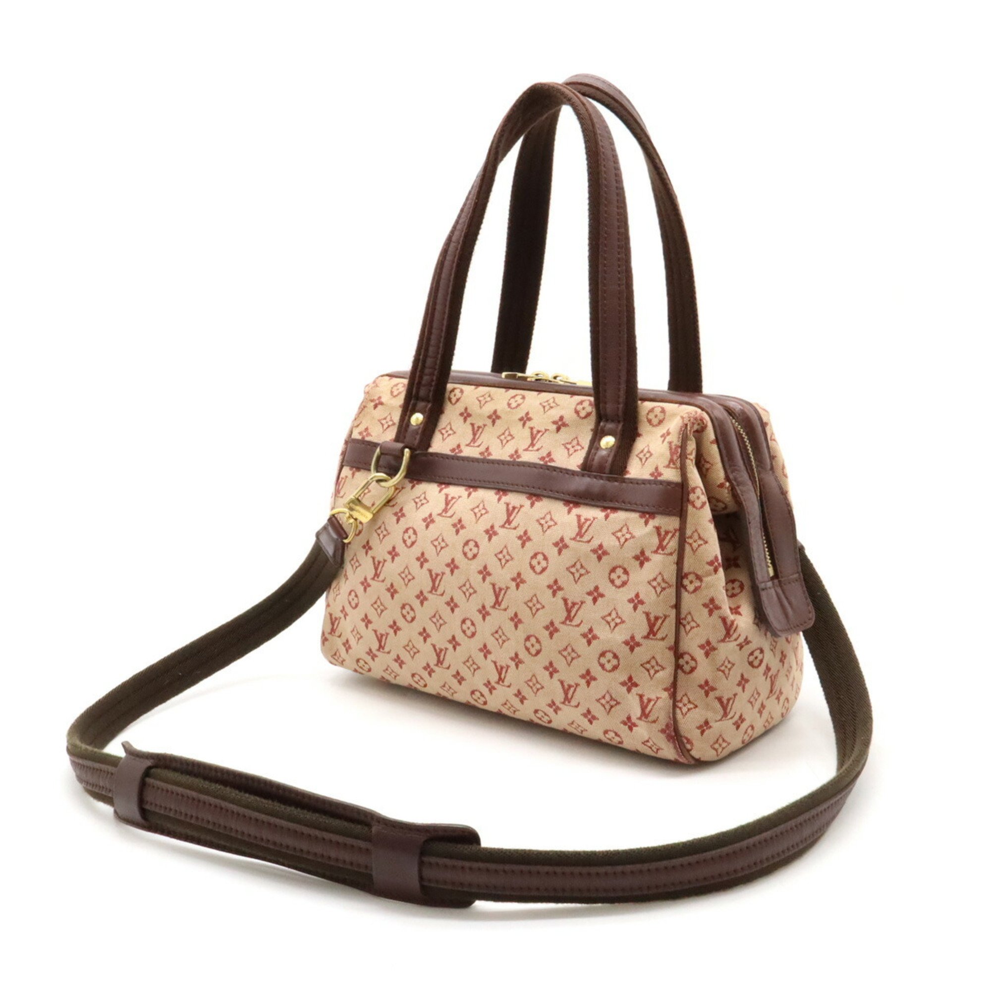 LOUIS VUITTON Louis Vuitton Monogram Josephine PM Handbag Boston Shoulder Bag Canvas Leather Cherry M92216